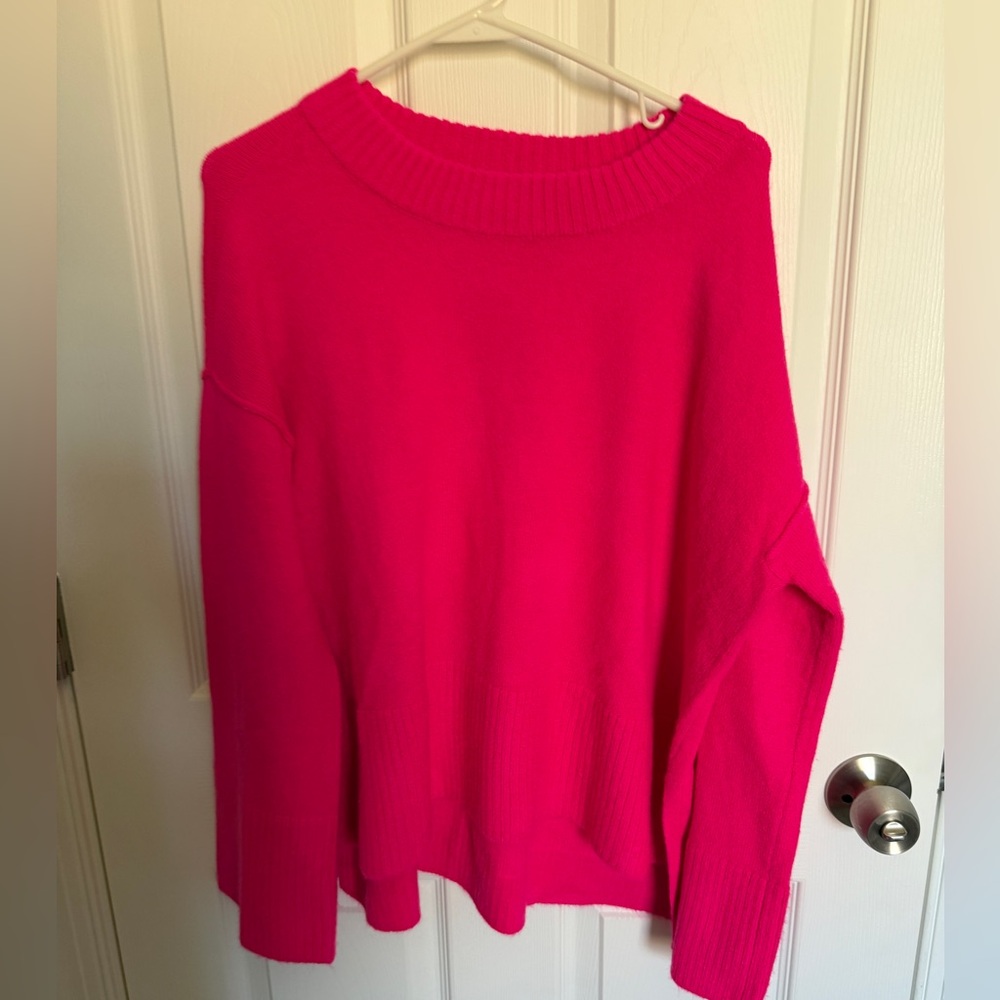 Vince Camuto Hot Pink Oversized Cowl Neck Sweater